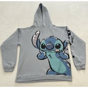 Disney Lilo & Stitch Kids Unisex Blue Pullover Print Hoodie Sweatshirt Sz 13/14Y